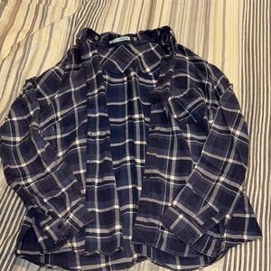 Maurices Blue and White Plaid Shirt